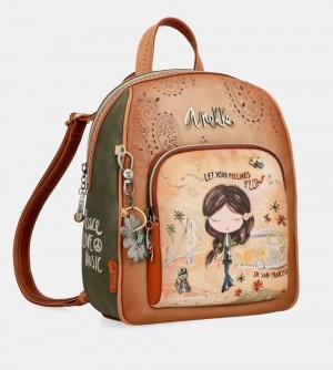 Dámské Batohy Anekke Peace & Love Camel Medium Backpack | 351-CRQSVL