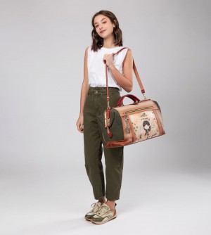 Dámské Cestovní Tašky Anekke Peace & Love Camel Travel Bag | 196-XANMLC