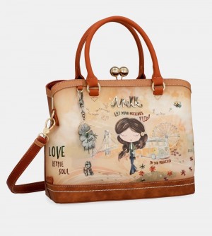 Dámské Crossbody Kabelky Anekke Peace & Love Camel Kiss Clasp Bag | 185-JRZPEG