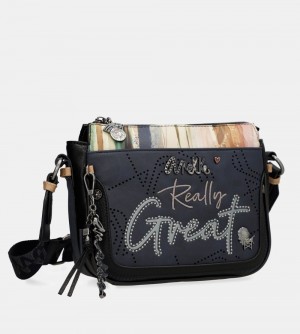 Dámské Crossbody Kabelky Anekke Studio Navy Blue 3-compartment Crossbody Bag | 523-UFRLHB