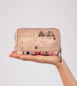 Dámské Crossbody Kabelky Anekke Studio Nude Medium Rfid Wallet | 089-NDKHGO