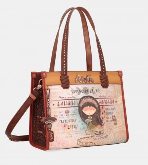 Dámské Kabelka Anekke Menire Printed Tote Bag With Shoulder Strap | 203-KSPAHT