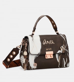 Dámské Kabelka Anekke Nature Shodo Brown Flap Bag | 829-FTCNWO