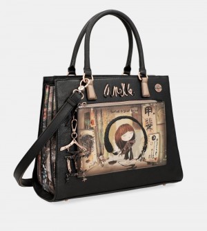 Dámské Kabelka Anekke Shoen Black Tote With Shoulder Strap | 739-SMKQWN