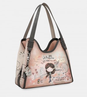 Dámské Kabelky Přes Rameno Anekke Peace & Love Pink Shoulder Bag | 310-TRIFYL