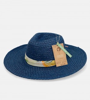 Dámské Klobouky Anekke Navy Blue Raffia Hat | 709-UDPVNW