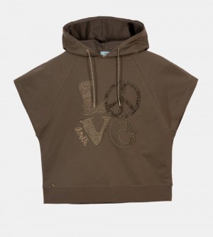 Dámské Mikiny Anekke Peace & Love Green Sleeveless Sweatshirt | 814-QNEKYM