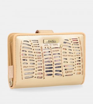 Dámské Peněženky Anekke Nature Pachamama Gold Medium Rfid Wallet | 308-MDFZVE