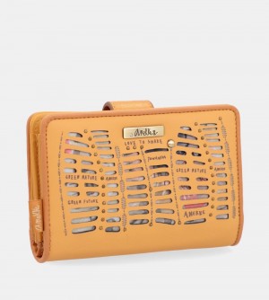 Dámské Peněženky Anekke Nature Pachamama Medium Rfid Wallet Ochre Ocher | 285-PZQXUM