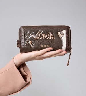 Dámské Peněženky Anekke Nature Shodo Large Brown Rfid Wallet Nature Shodo | 923-JPTCZD