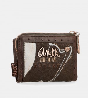 Dámské Peněženky Anekke Nature Shodo Small Brown Rfid Wallet | 805-GFDZJP