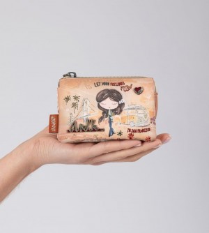 Dámské Peněženky Anekke Peace & Love Camel 3-compartment Coin Purse | 694-GUZBTH