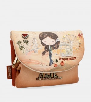 Dámské Peněženky Anekke Peace & Love Camel Coin Purse With Flap | 674-RXIGDH