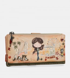 Dámské Peněženky Anekke Peace & Love Camel Large Rfid Wallet | 962-NZGQBC