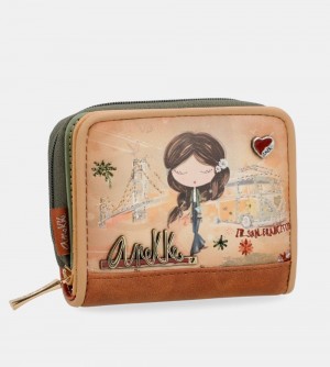 Dámské Peněženky Anekke Peace & Love Camel Rfid Wallet | 967-VCFDZP