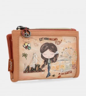 Dámské Peněženky Anekke Peace & Love Camel Small Rfid Wallet | 087-GZPMTQ