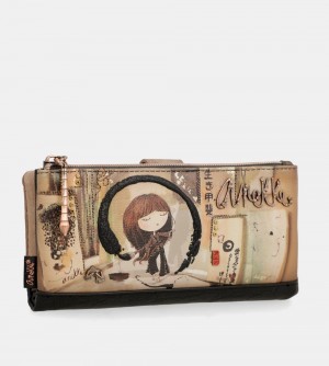 Dámské Peněženky Anekke Shoen Shoen Large Black Flexible Rfid Wallet | 854-WZJMUX