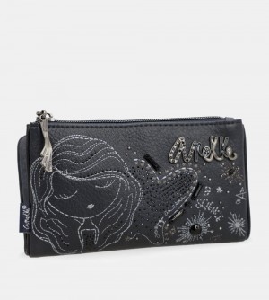 Dámské Peněženky Anekke Studio Navy Blue Flexible Rfid Wallet | 419-HCKVFP