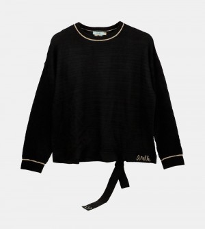 Dámské Svetry Anekke Black Shoen Crew Neck Sweater | 487-GQFJHK
