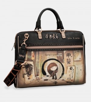 Dámské Tašky Na Dokumenty Anekke Shoen Black Briefcase | 735-KWANGD