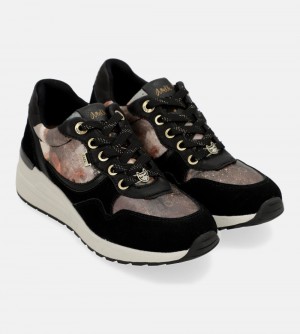 Dámské Tenisky Anekke Black Padded Sports Sneakers With Wedge | 802-EUMPAO