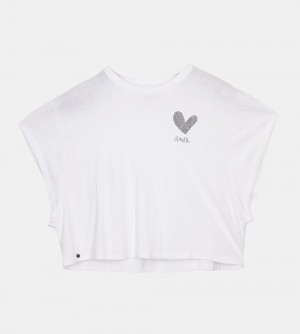 Dámské Tričko Anekke White Crop Top | 052-PUFELR