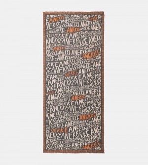 Dámské Šátek Anekke Pashmina Logo Brown | 167-CEBDRQ